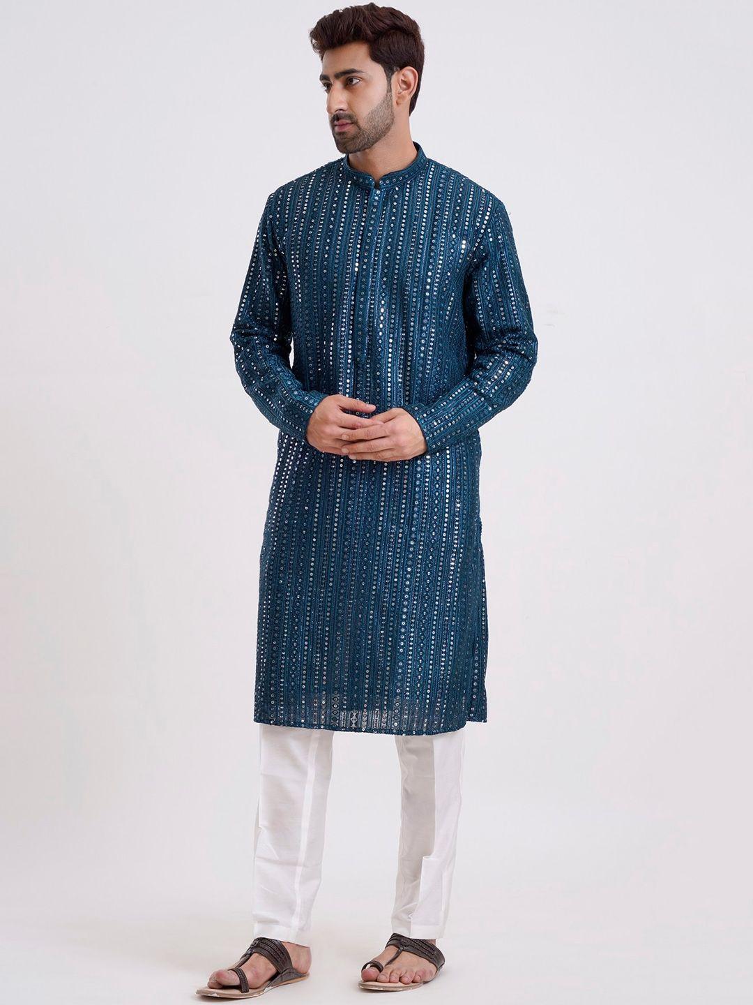 kalpraag sequinned kurta with trousers