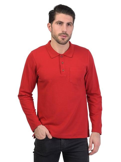 kalt red regular fit polo t-shirt