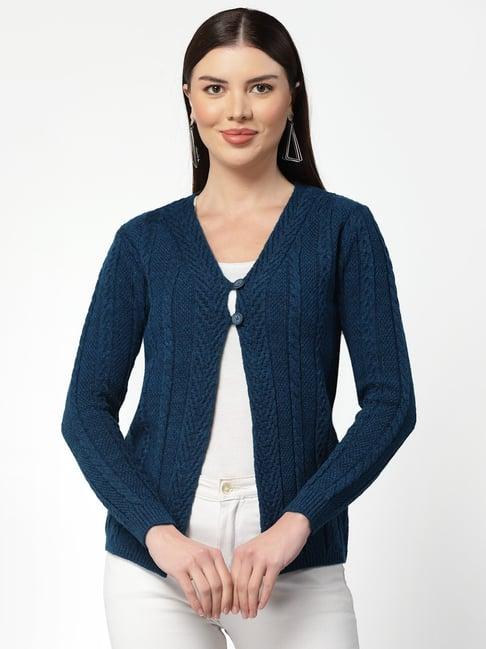 kalt teal self design cardigan