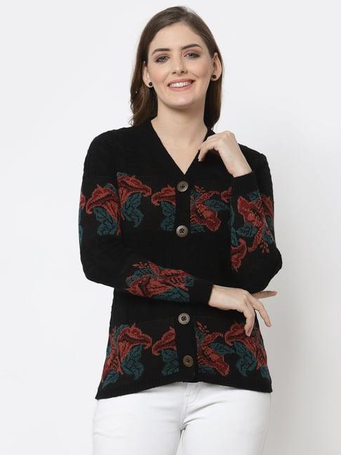 kalt black floral sweater