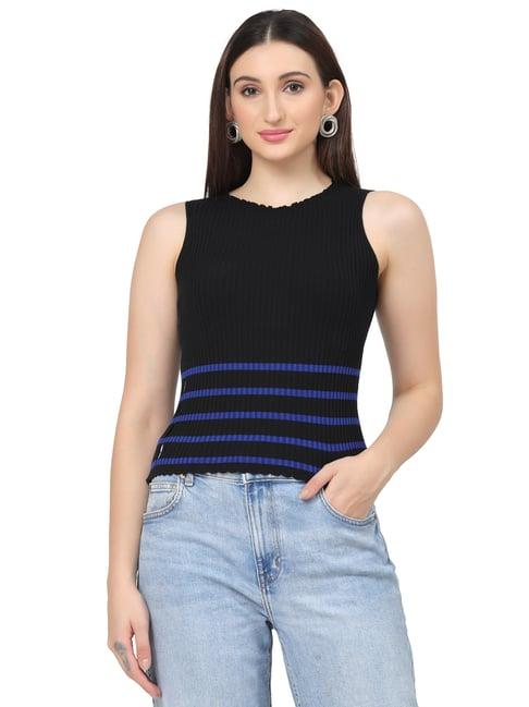 kalt black striped top