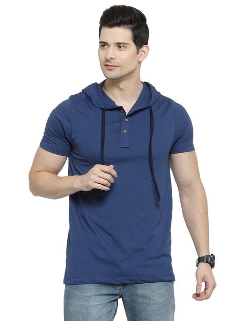 kalt blue hooded t-shirt