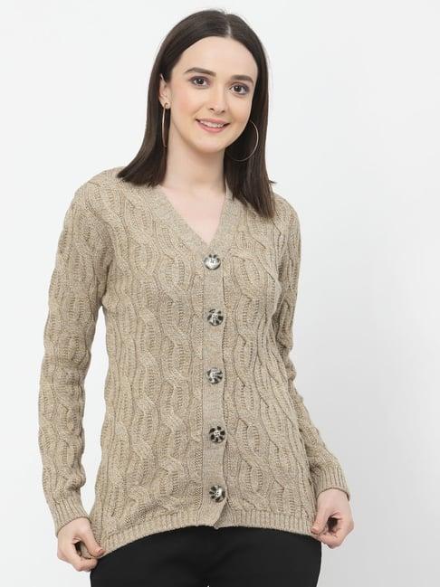 kalt brown self design cardigan