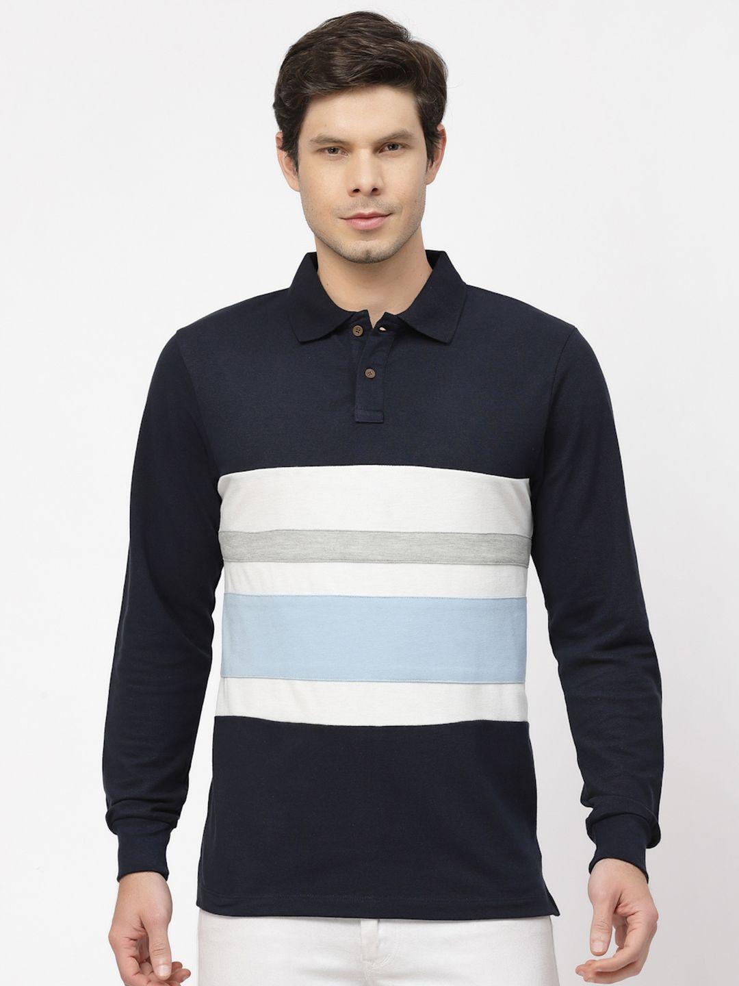 kalt colourblocked polo collar t-shirt