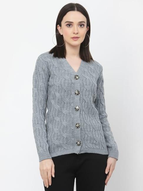 kalt light blue self design cardigan