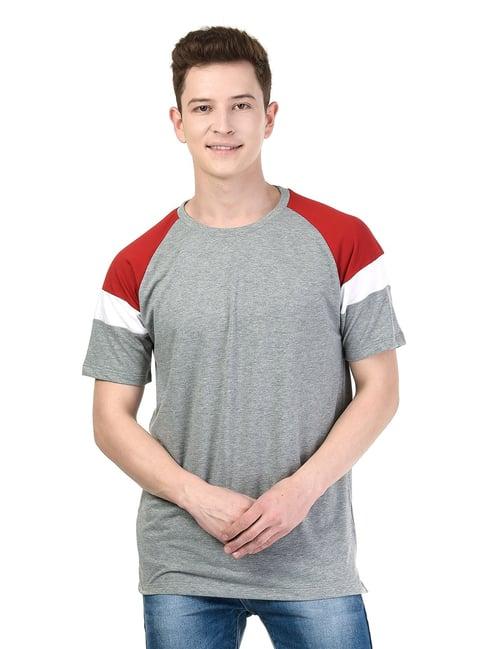 kalt light grey & red crew t-shirt