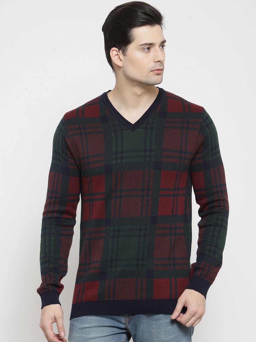 kalt men multicoloured checked sweater