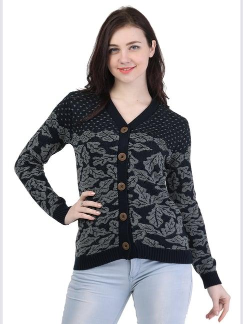 kalt navy floral cardigan