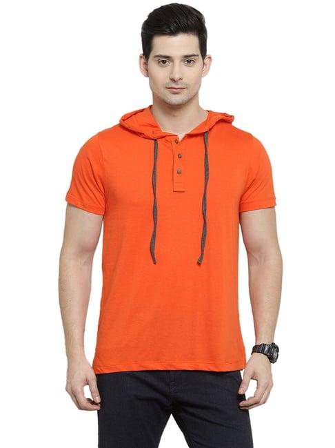 kalt orange hooded t-shirt