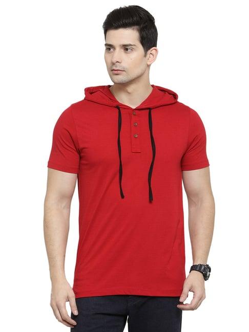 kalt red hooded t-shirt