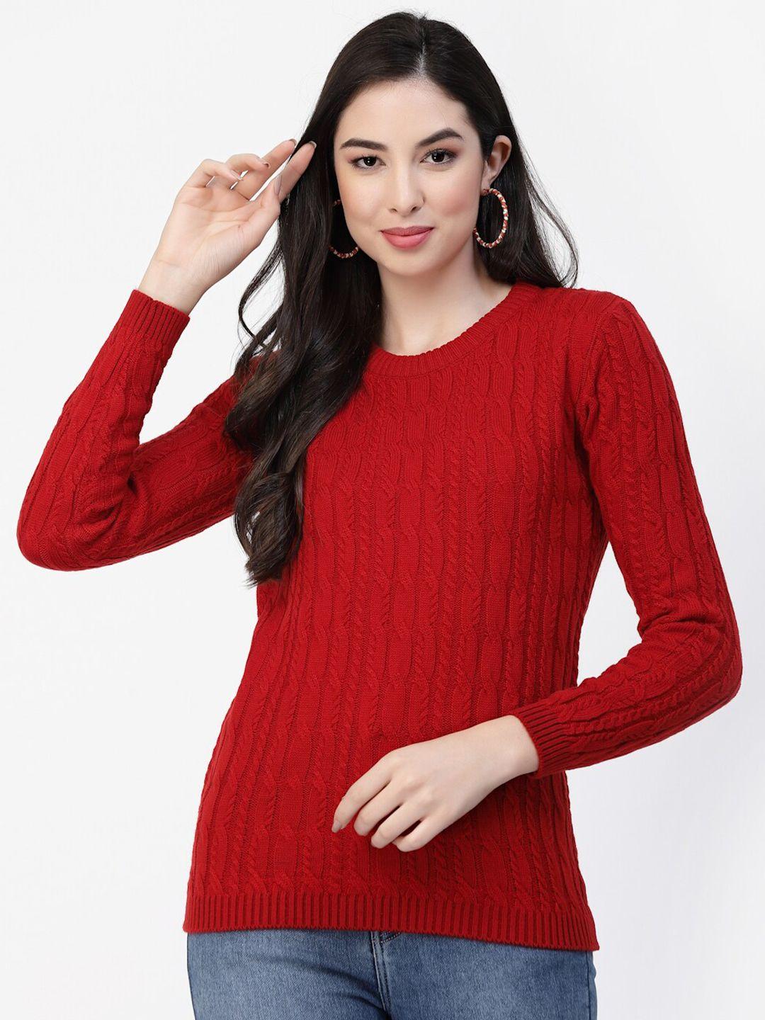 kalt round neck cable knit acrylic sweater