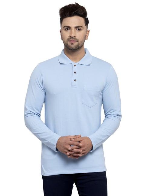 kalt sky blue regular fit polo t-shirt