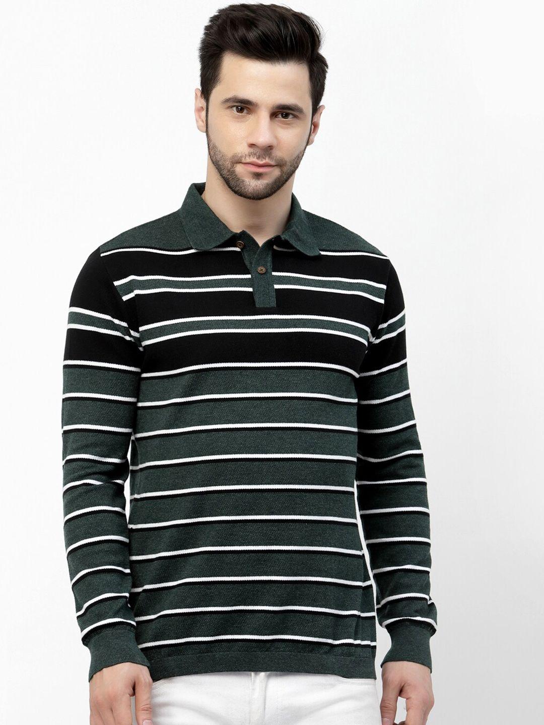 kalt striped polo collar long sleeves t-shirt
