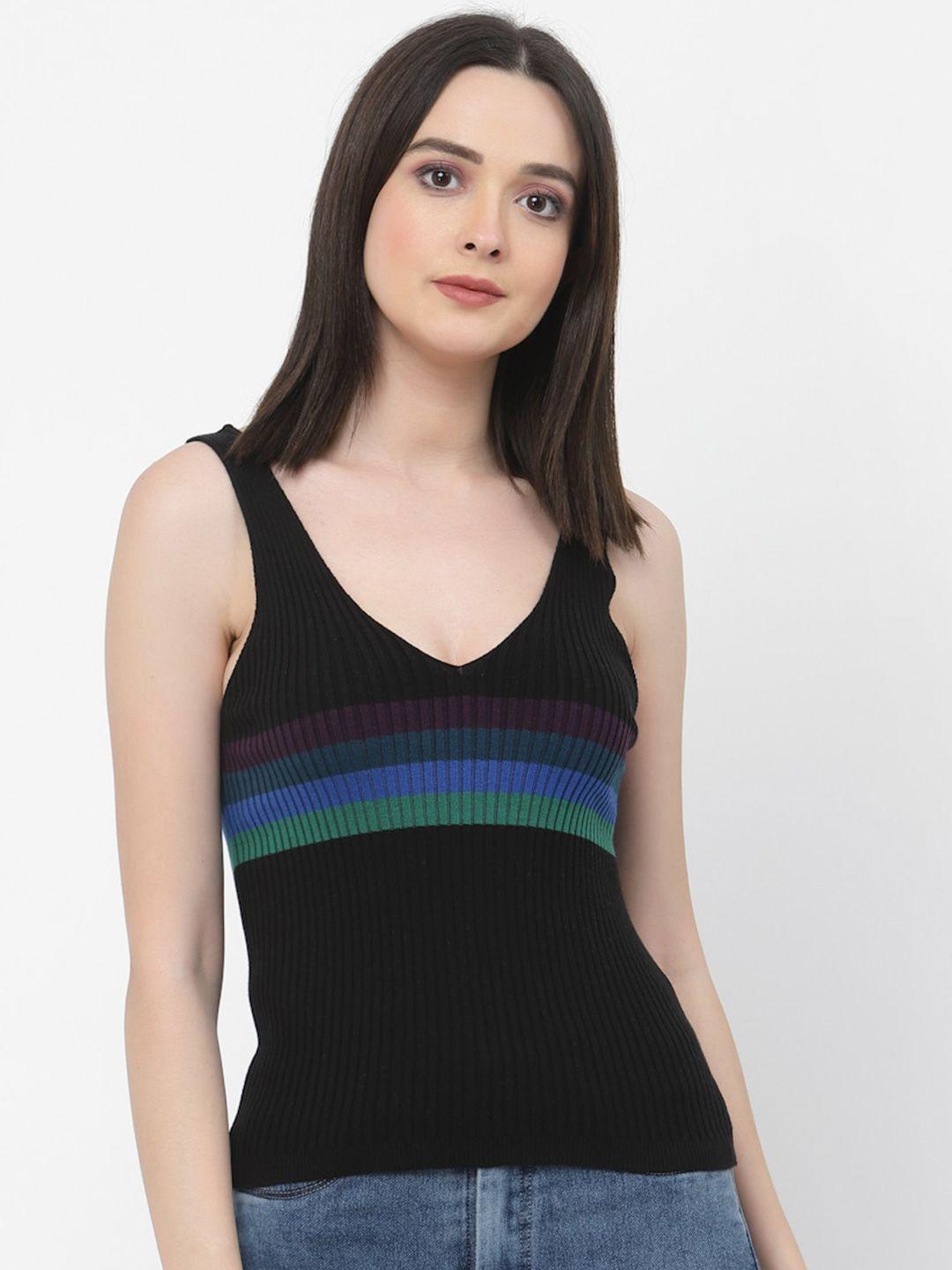 kalt striped ribbed knitted cotton tank top