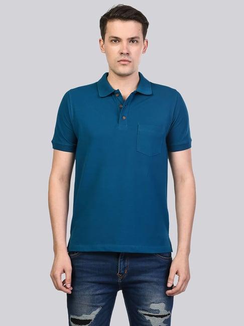 kalt teal regular fit  polo t-shirt