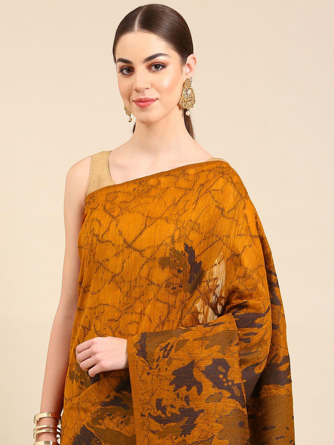kalyan silks abstract printed jute silk saree