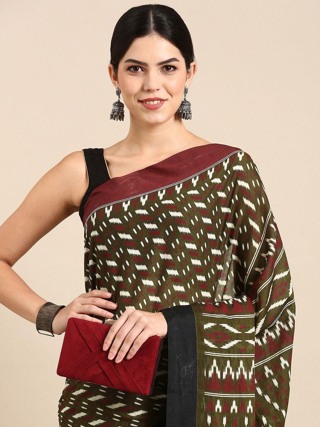 kalyan silks abstract printed pure silk saree
