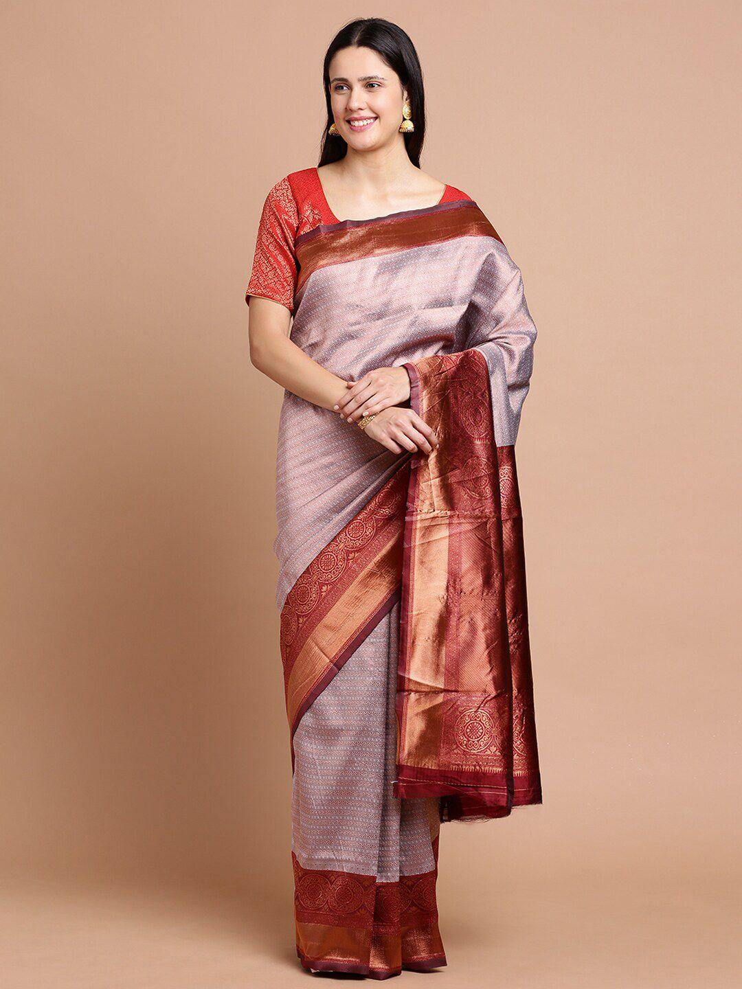 kalyan silks ethnic motif woven design zari silk cotton saree