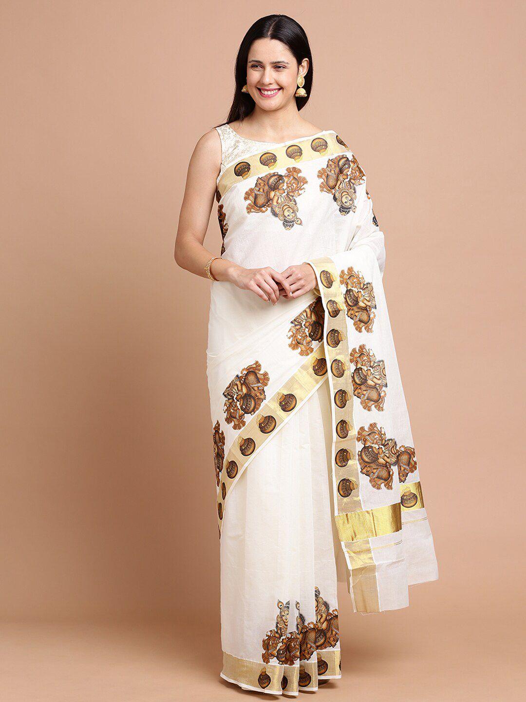 kalyan silks ethnic motifs zari silk cotton saree