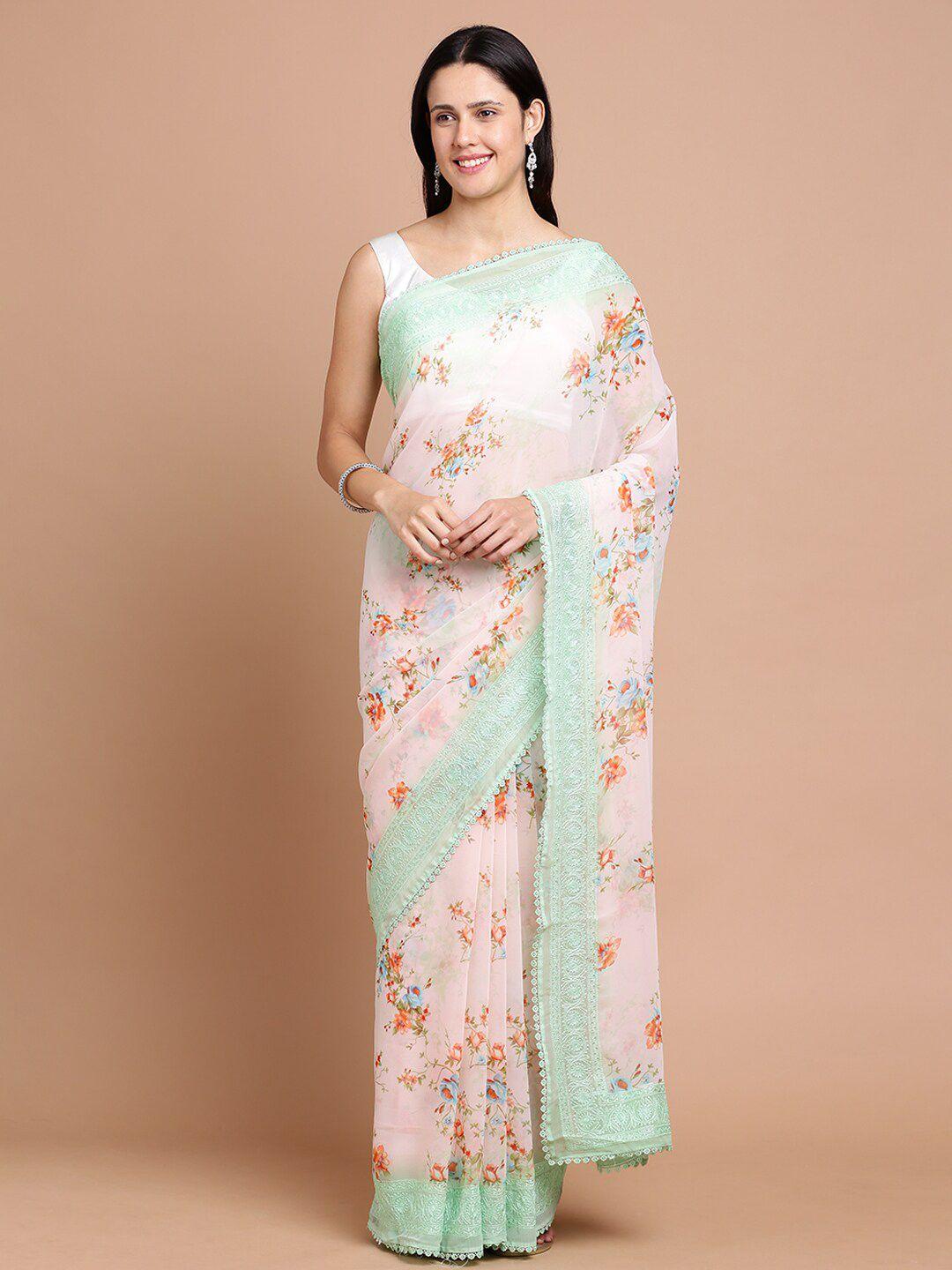 kalyan silks floral printed silk cotton saree