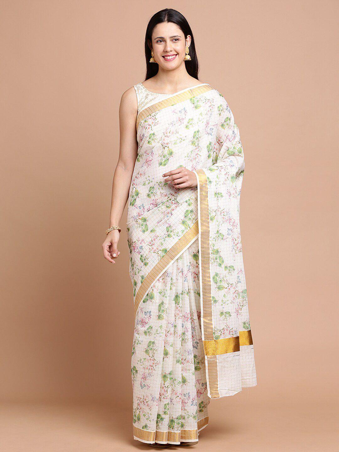 kalyan silks floral zari silk cotton saree