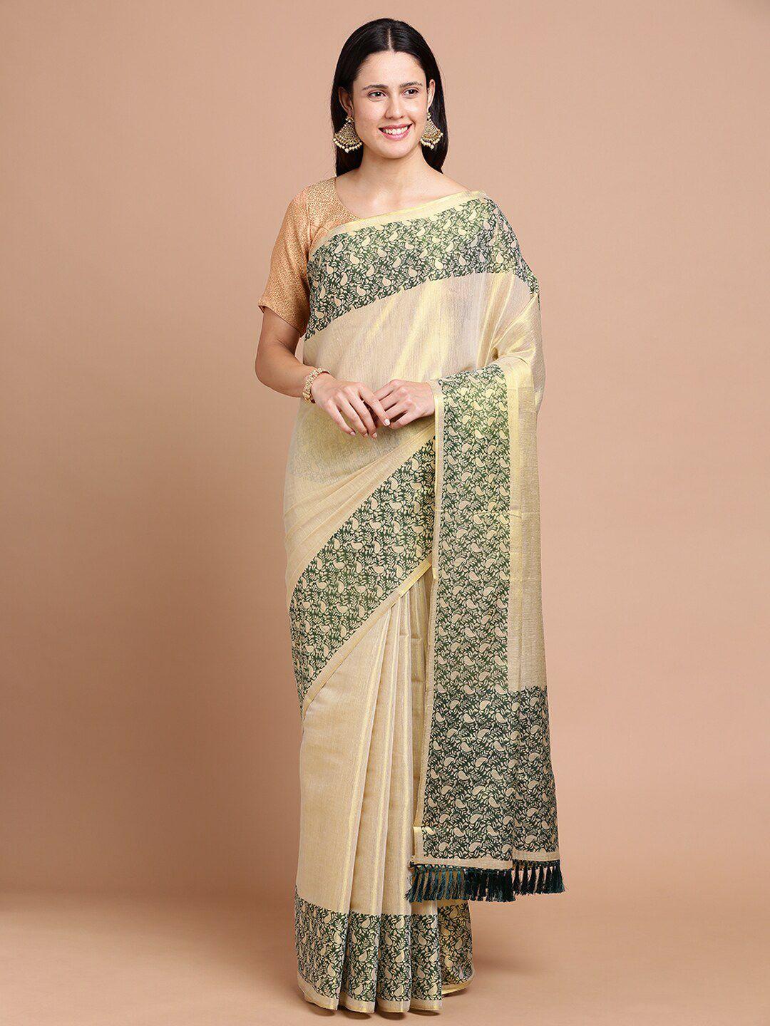 kalyan silks printed border zari silk cotton saree