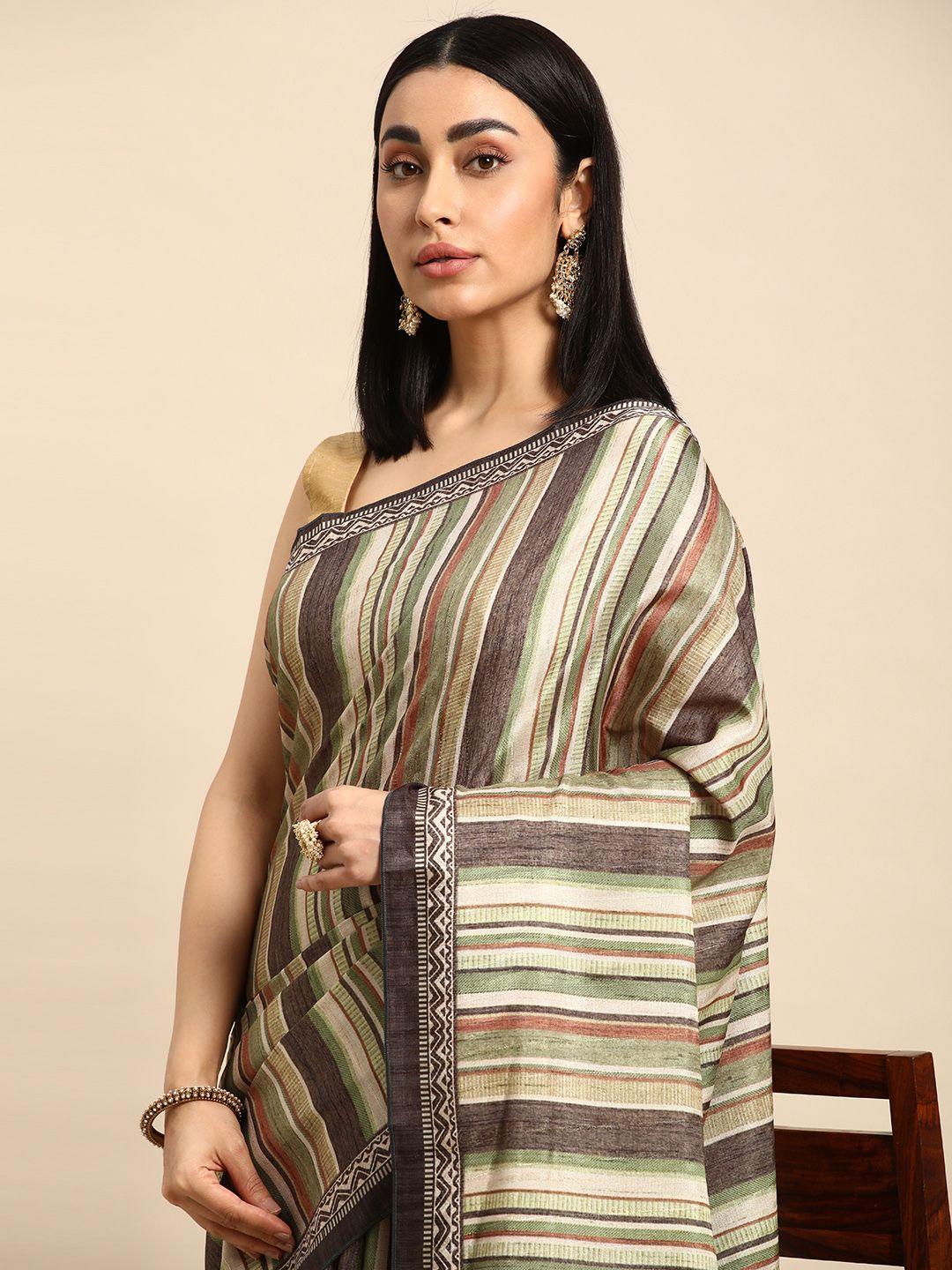 kalyan silks striped poly chiffon bagh saree