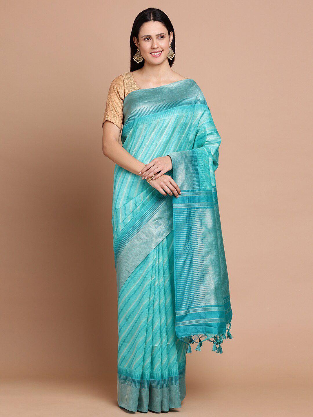 kalyan silks striped woven design zari silk cotton saree