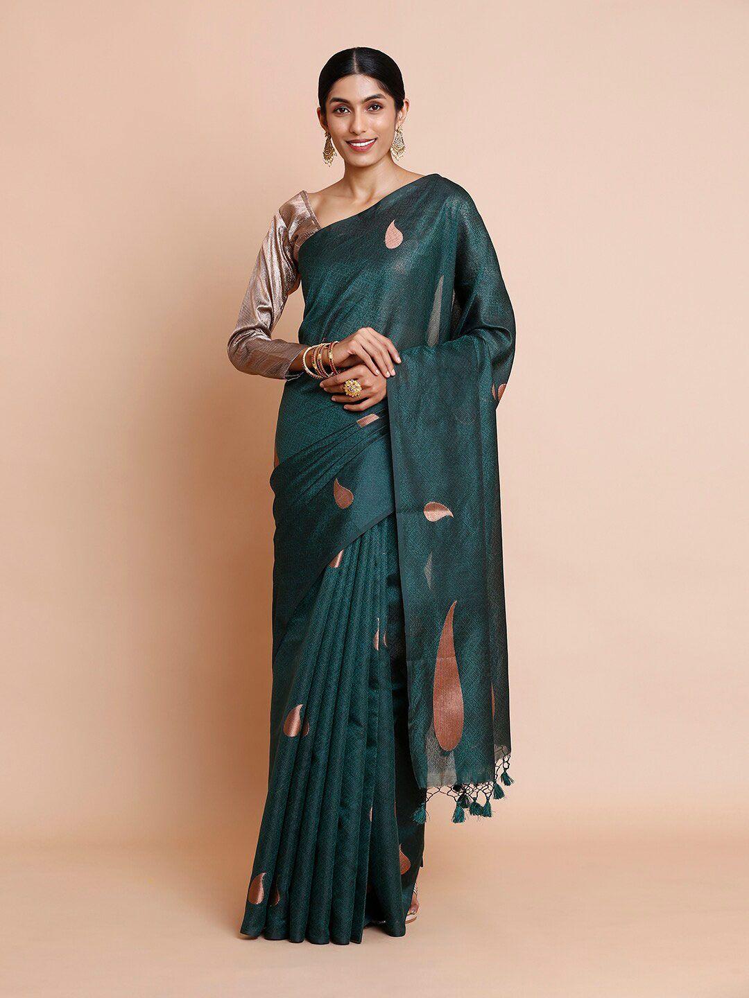 kalyan silks woven design jute silk sungudi saree