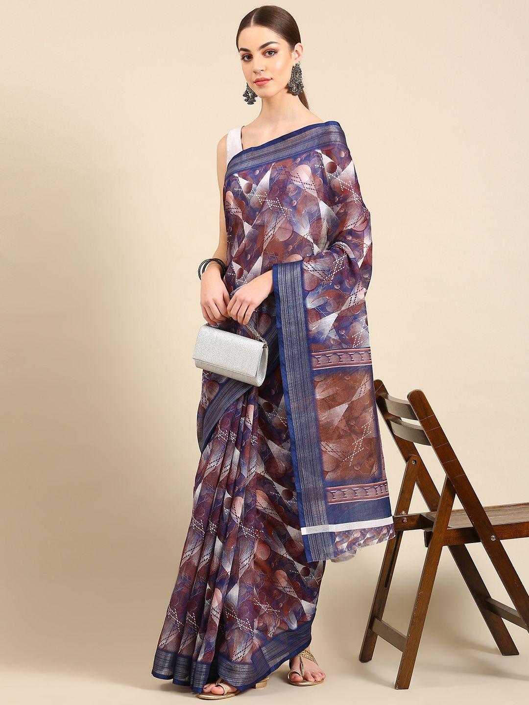 kalyan silks abstract printed saree