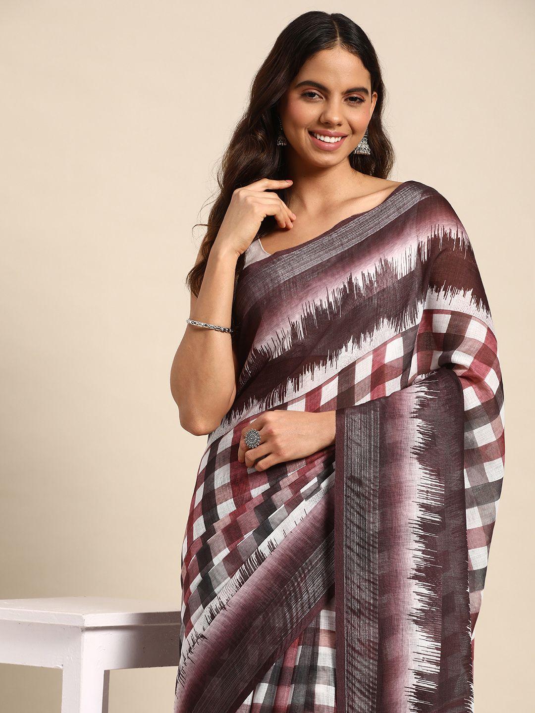 kalyan silks checked pure cotton tussar saree