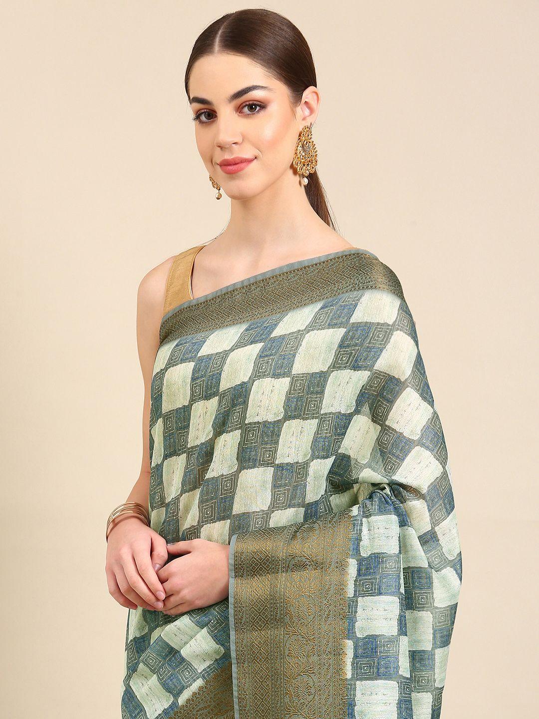 kalyan silks checked zari pure silk saree