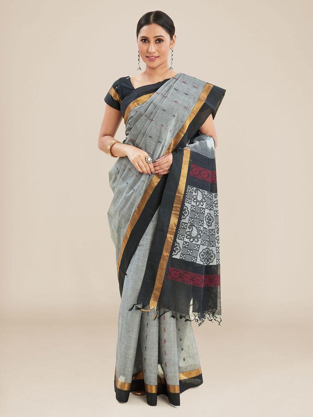 kalyan silks ethnic motif woven design pure cotton saree