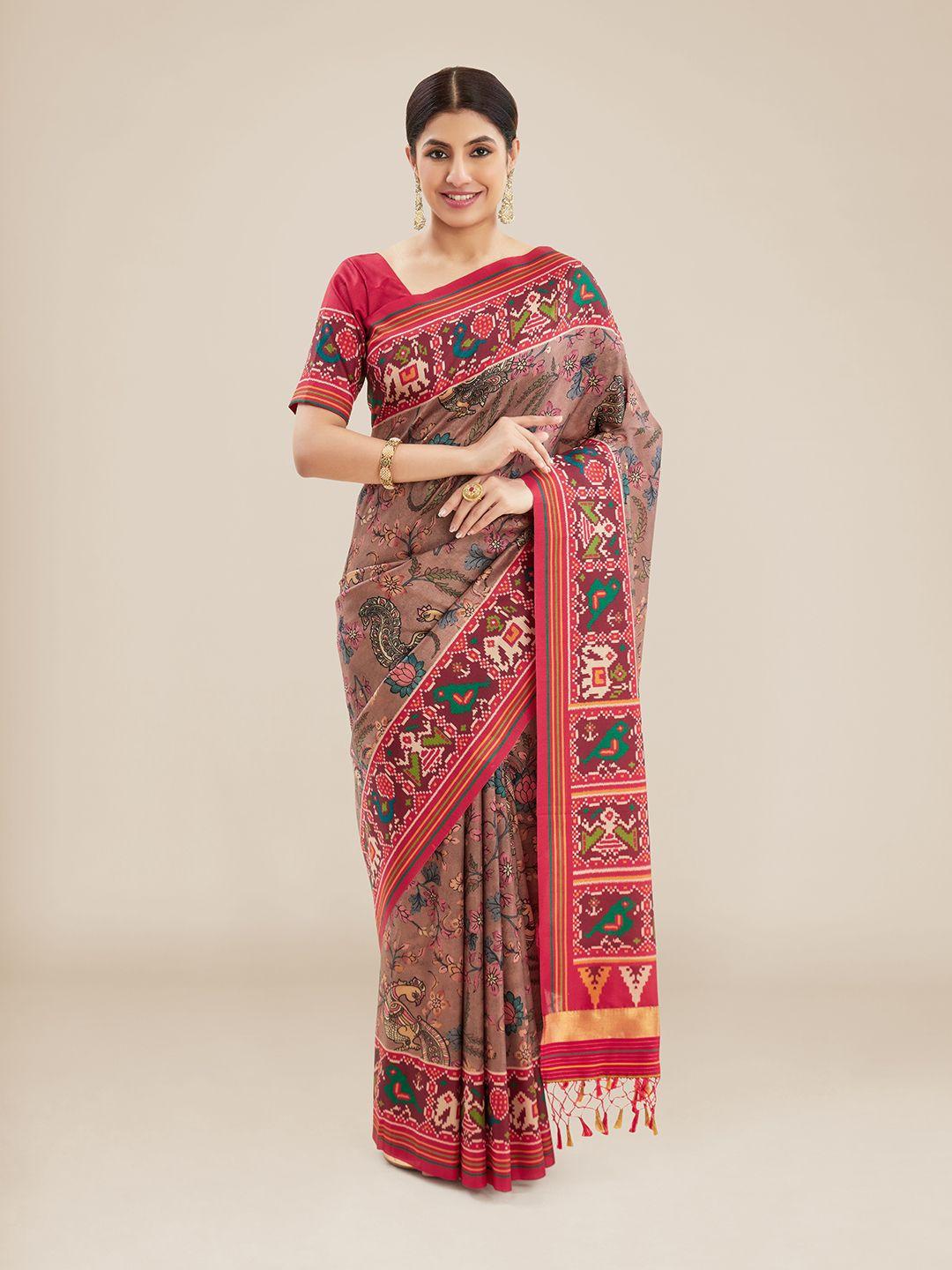 kalyan silks ethnic motifs art silk patola saree
