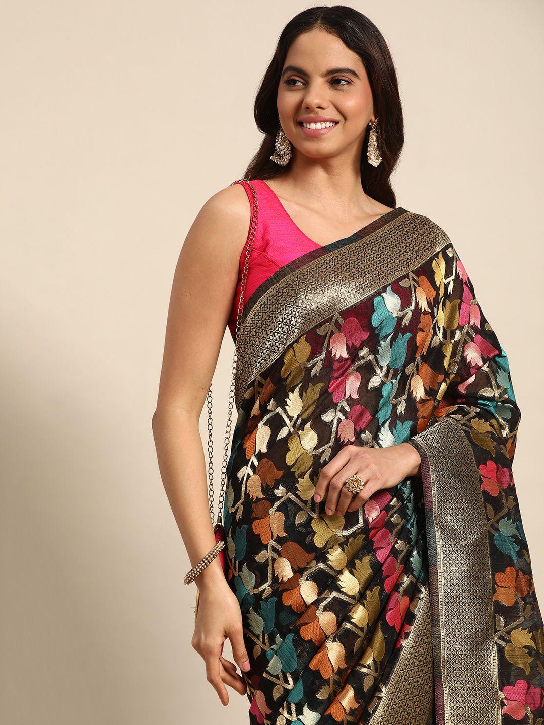 kalyan silks floral jute silk paithani saree