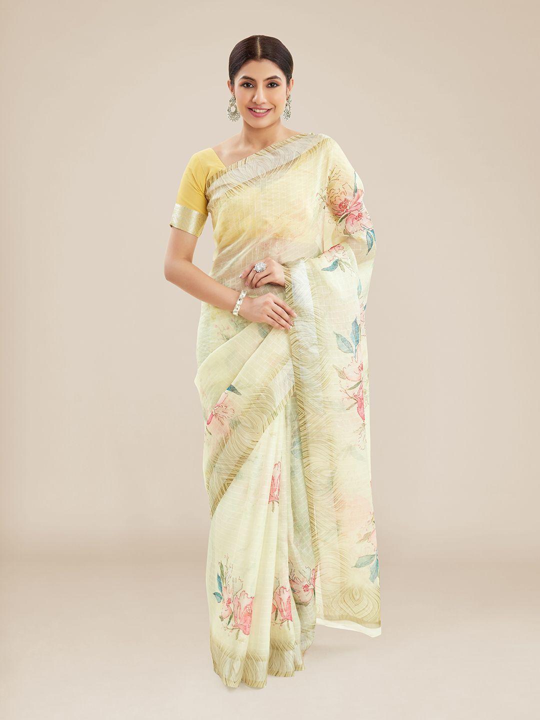 kalyan silks floral pure georgette kota saree