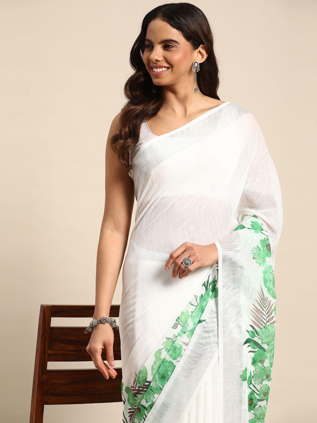 kalyan silks floral pure linen banarasi saree