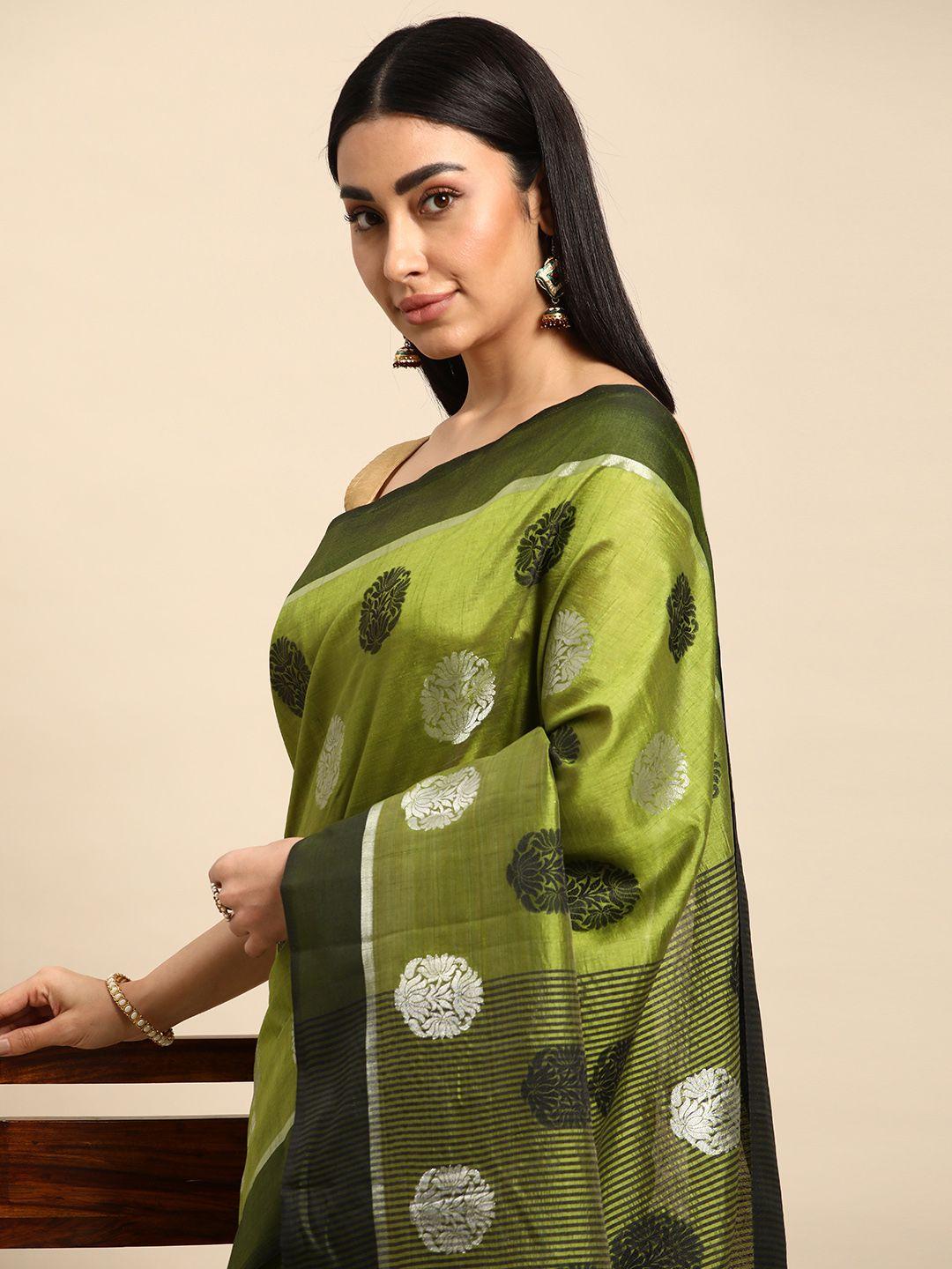 kalyan silks floral woven design pure silk tussar saree