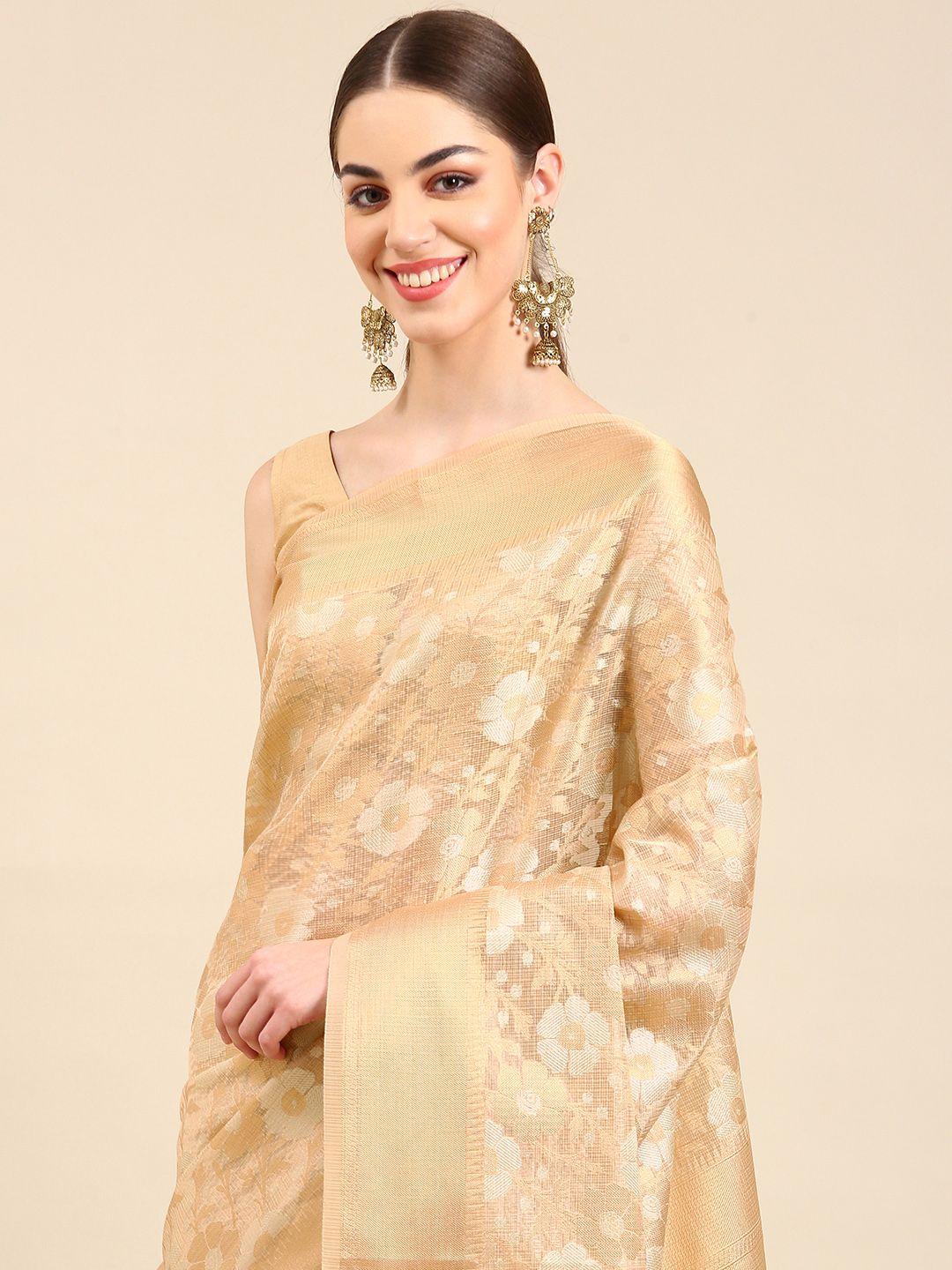 kalyan silks floral zari tissue saree