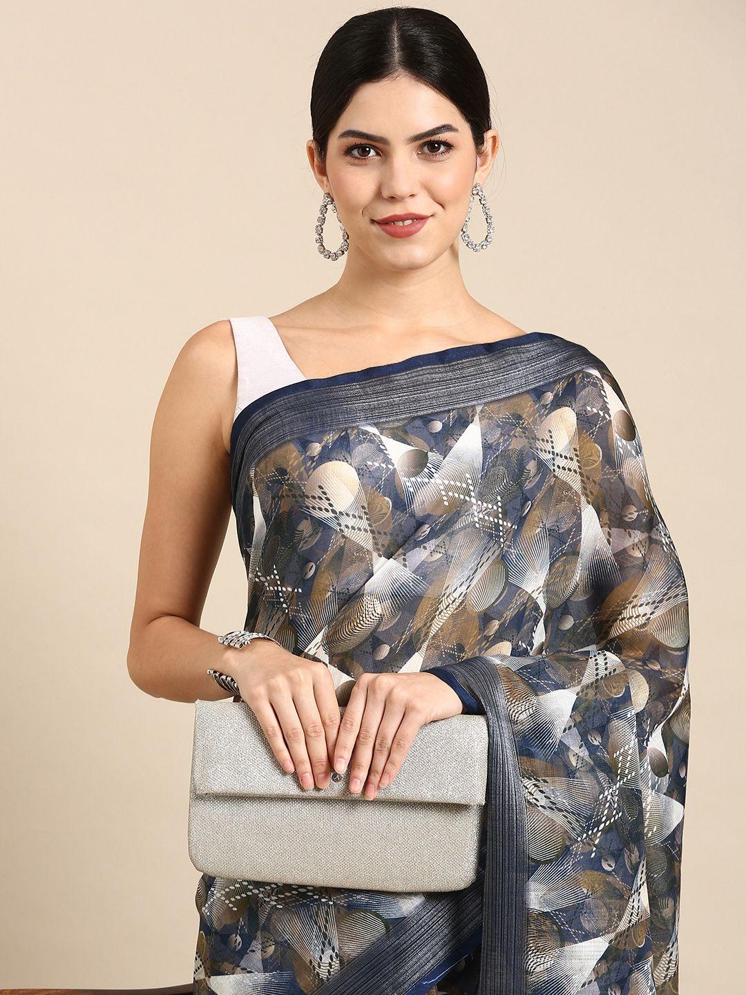 kalyan silks geometric printed saree