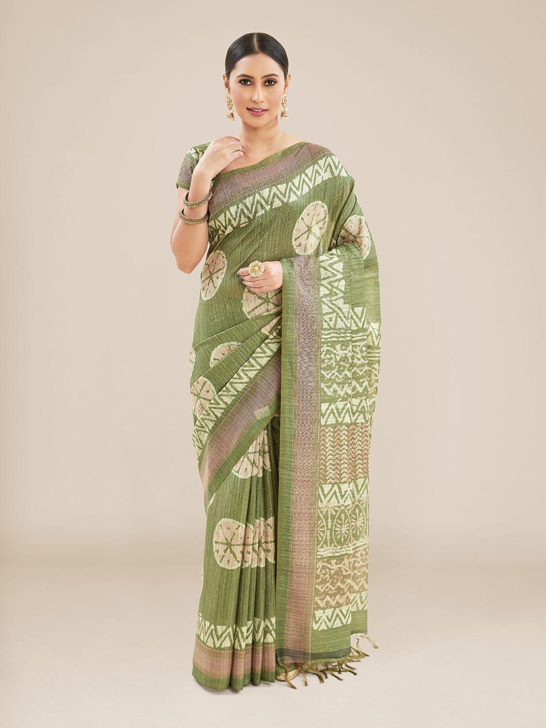 kalyan silks geometric printed zari maheshwari saree