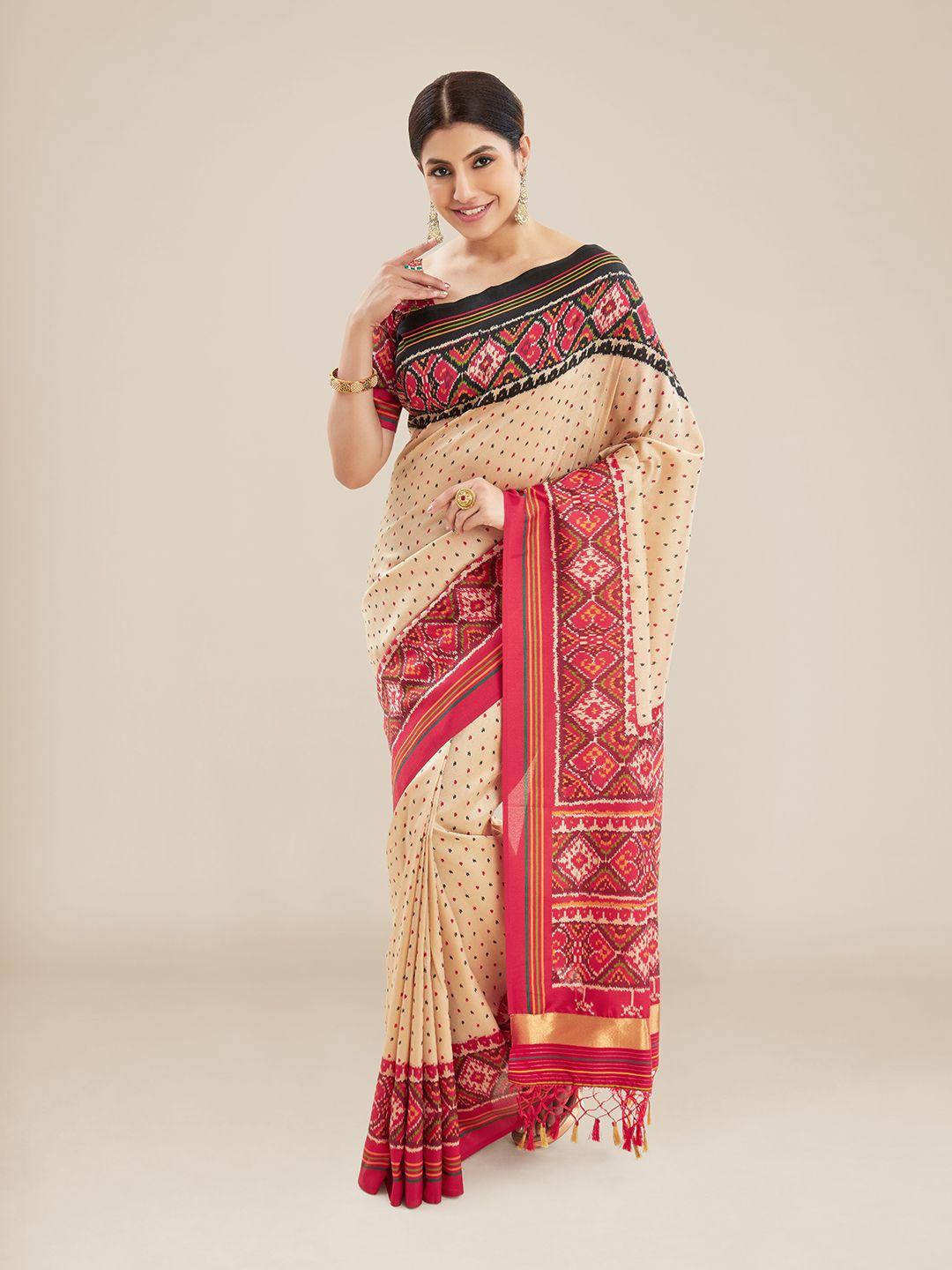 kalyan silks polka dot patola saree