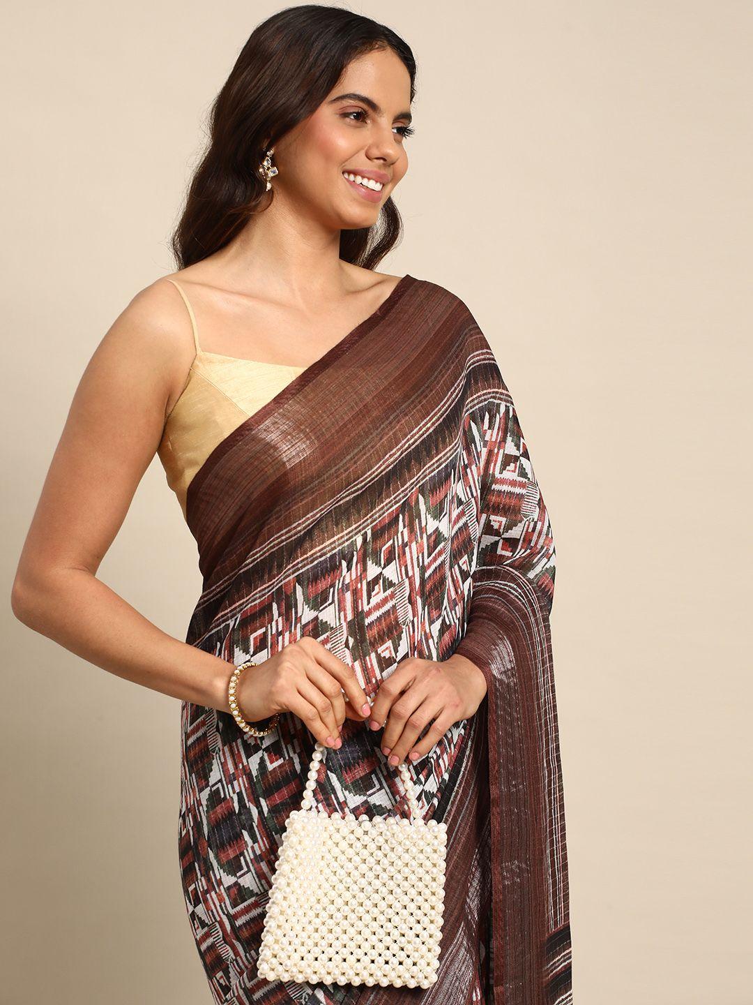 kalyan silks pure linen chanderi saree