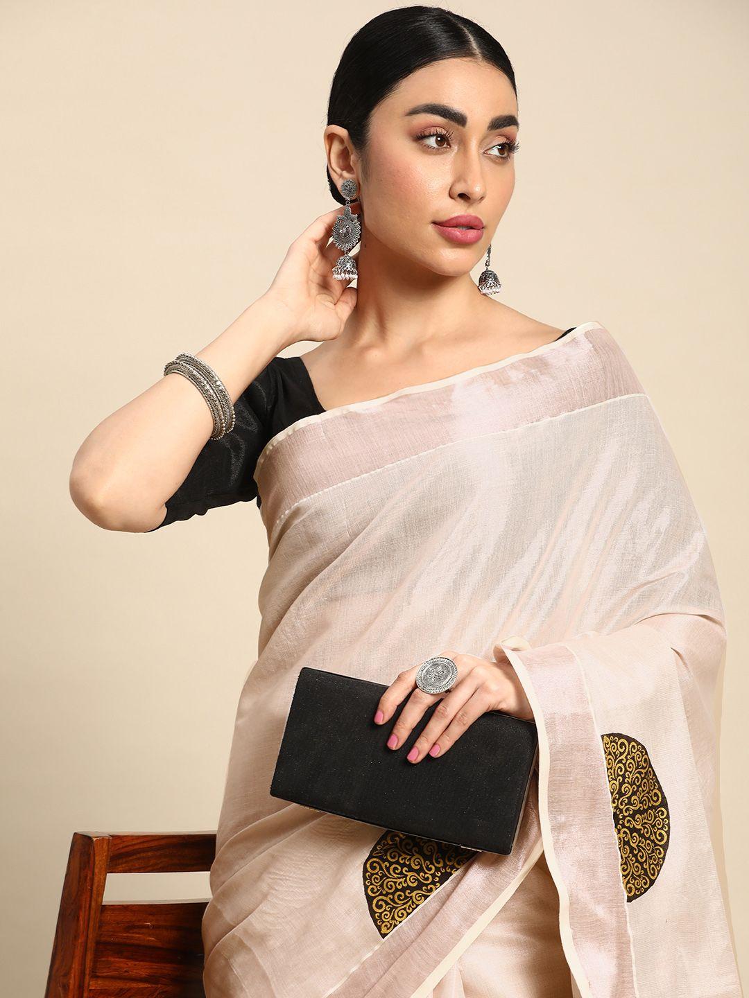 kalyan silks solid zari tissue kasavu saree