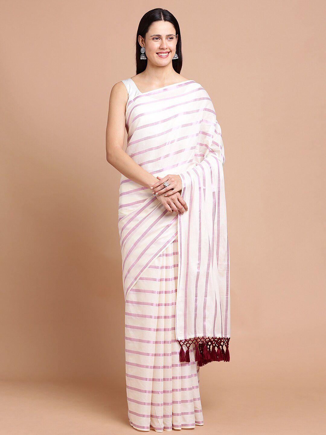 kalyan silks striped silk cotton saree