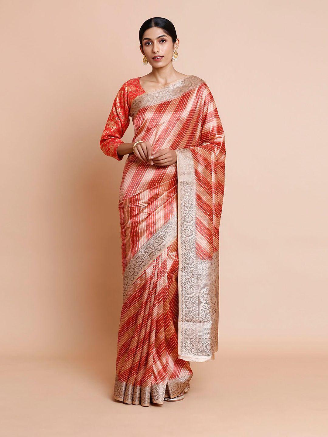 kalyan silks striped woven design zari banarasi saree