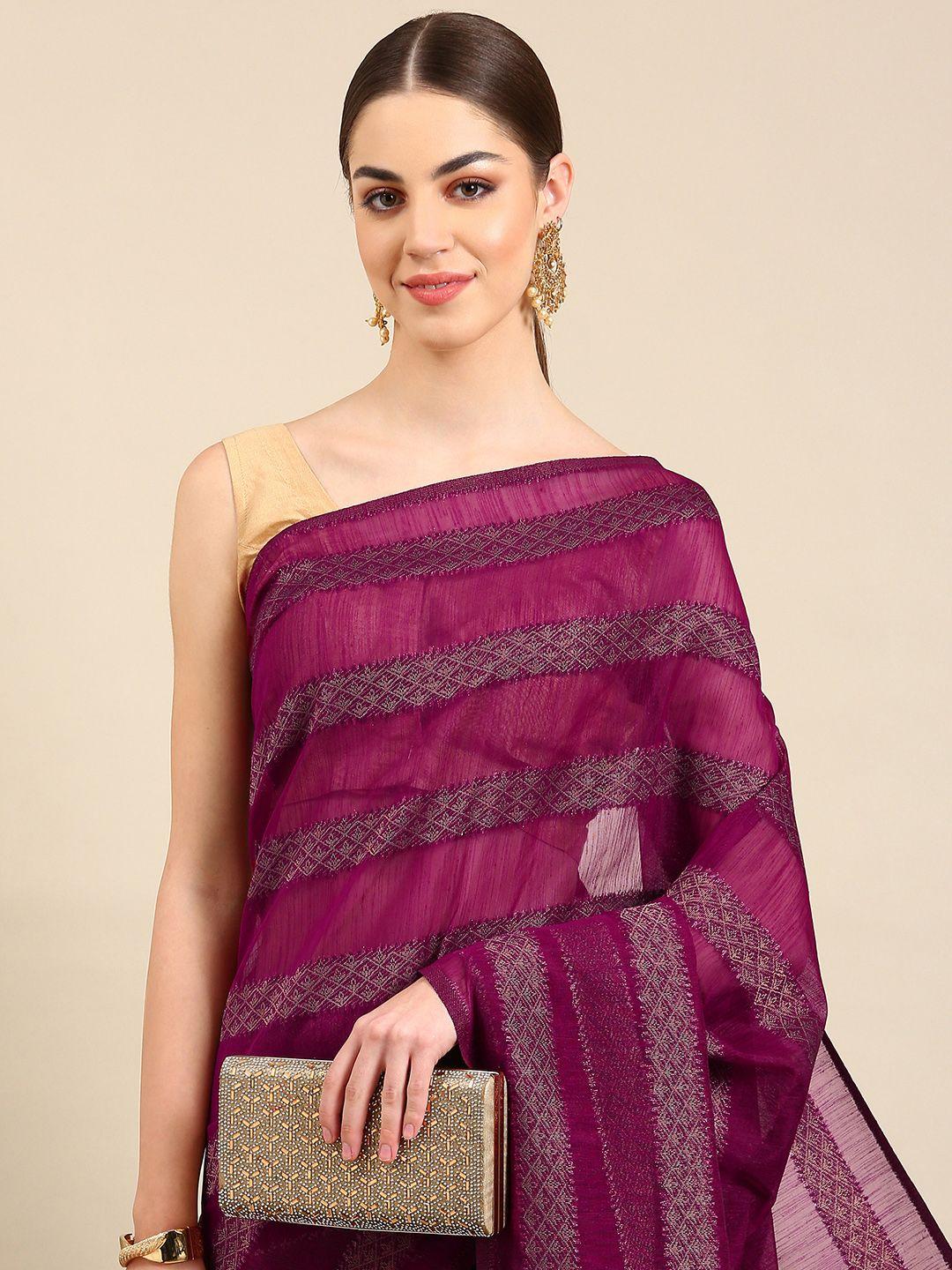 kalyan silks striped zari jute silk saree