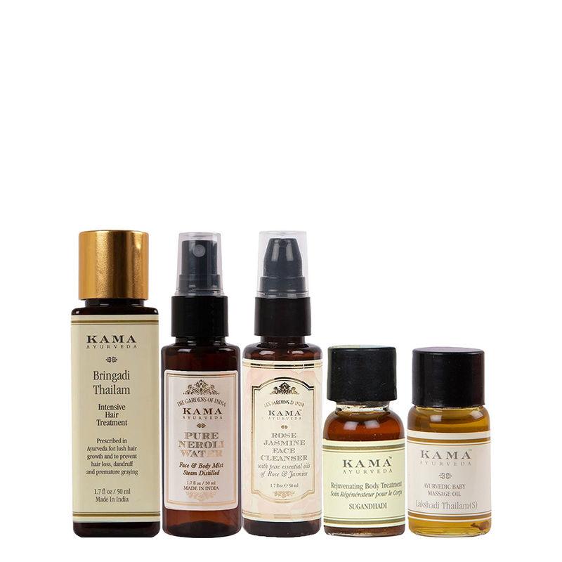 kama ayurveda best of kama with bringadi oil, neroli water & rose jasmine face cleanser