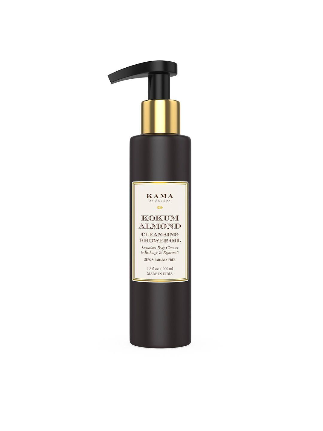 kama ayurveda kokum almond cleansing shower oil to recharge & rejuvenate - 200 ml