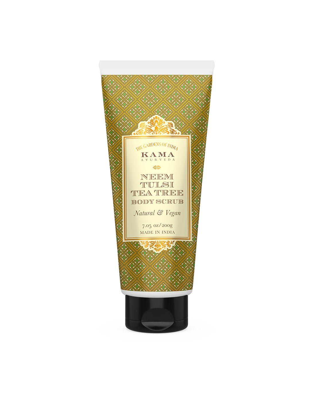 kama ayurveda sustainable unisex neem tulsi tea tree body scrub 200 g